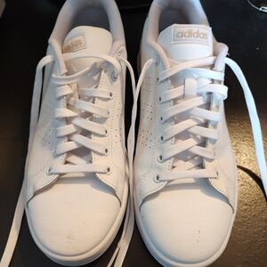 Women's White Leather Adidas Sneakers Size 11